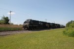 NS 8128 leads a train east through Westfield New York